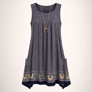 Papillon Lightweight Artsy Dress Womens XL Cottagecore Art Teacher Lagenlook